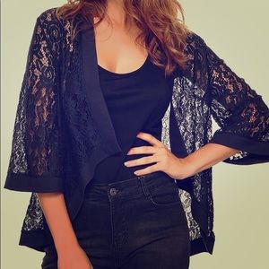Blueberry blue lace cardigan